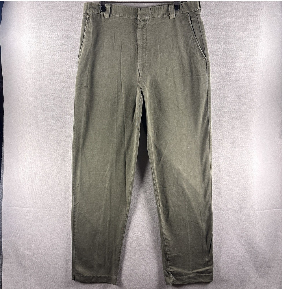 Vintage 80s American Eagle Chino Dress Pants 34x34 Straight Olive Green Gray